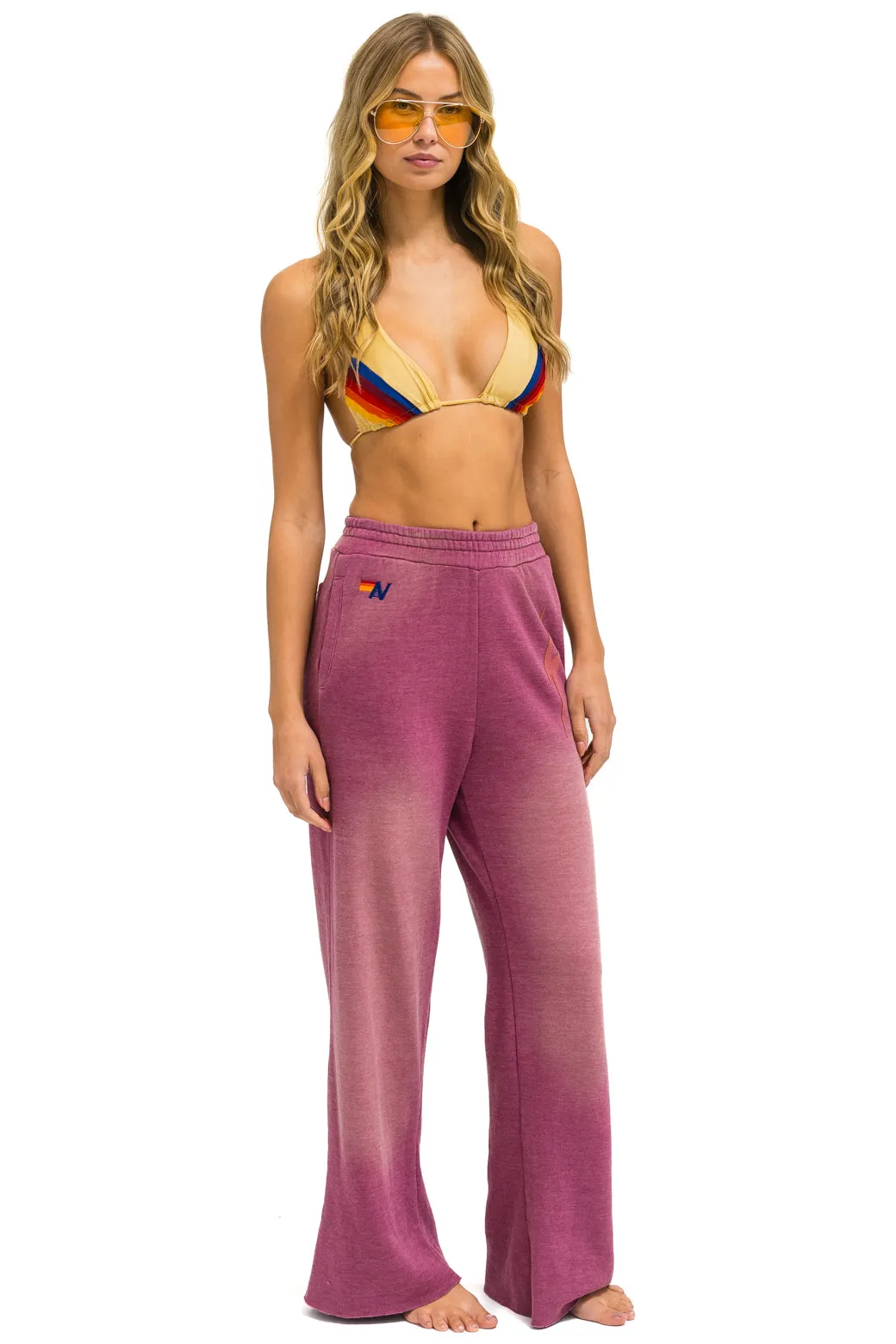 BOLT STITCH WIDE LEG POCKET SWEATPANTS - FADED BERRY sold by Aviator Nation product image thumbnail 4