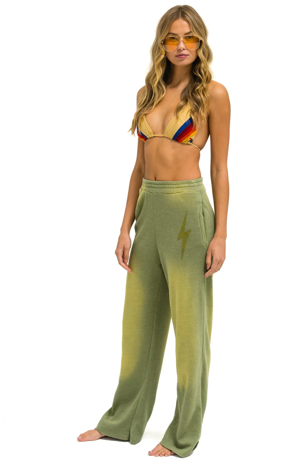 BOLT STITCH WIDE LEG POCKET SWEATPANTS - FADED ARMY sold by Aviator Nation product image thumbnail 3