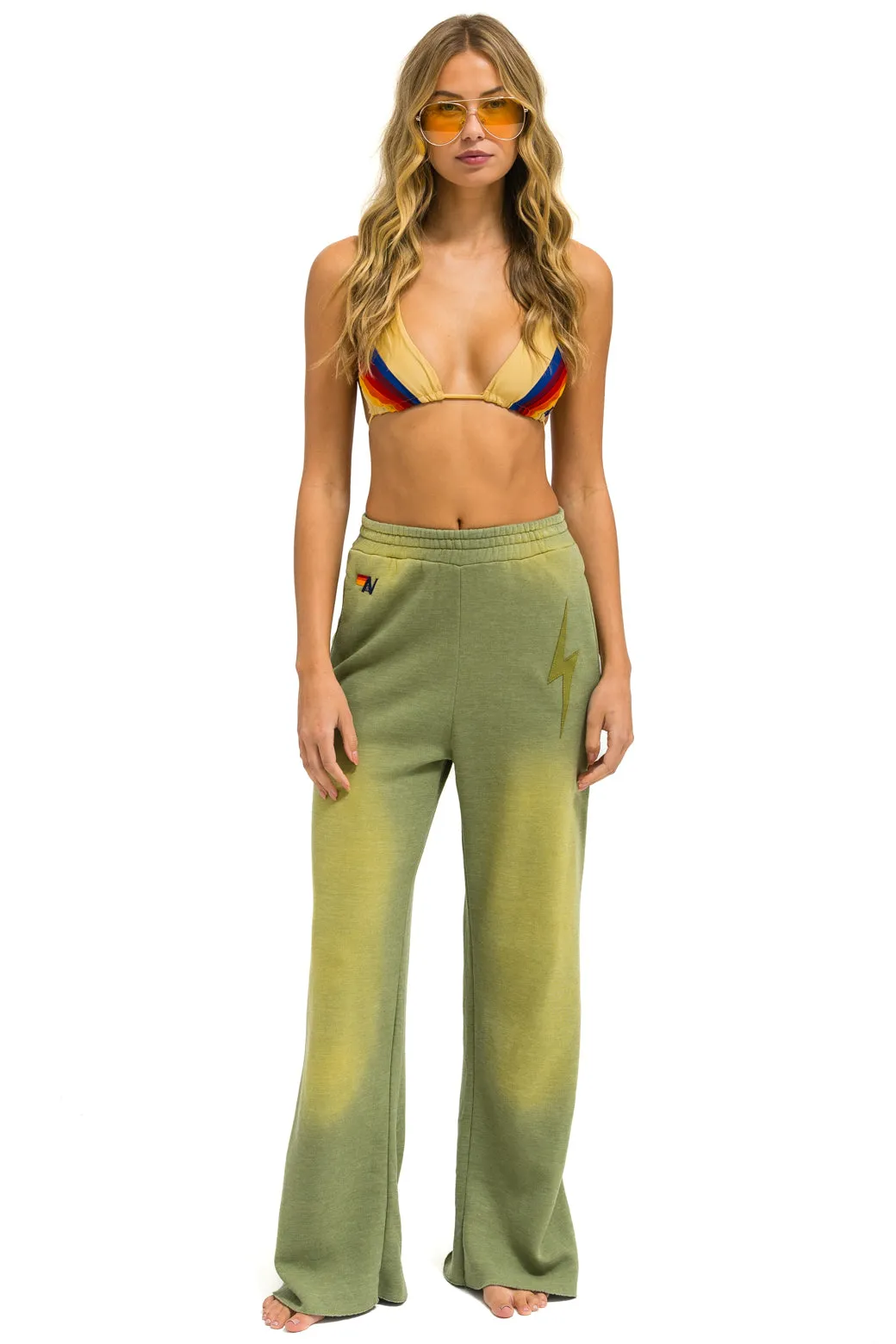 BOLT STITCH WIDE LEG POCKET SWEATPANTS - FADED ARMY sold by Aviator Nation