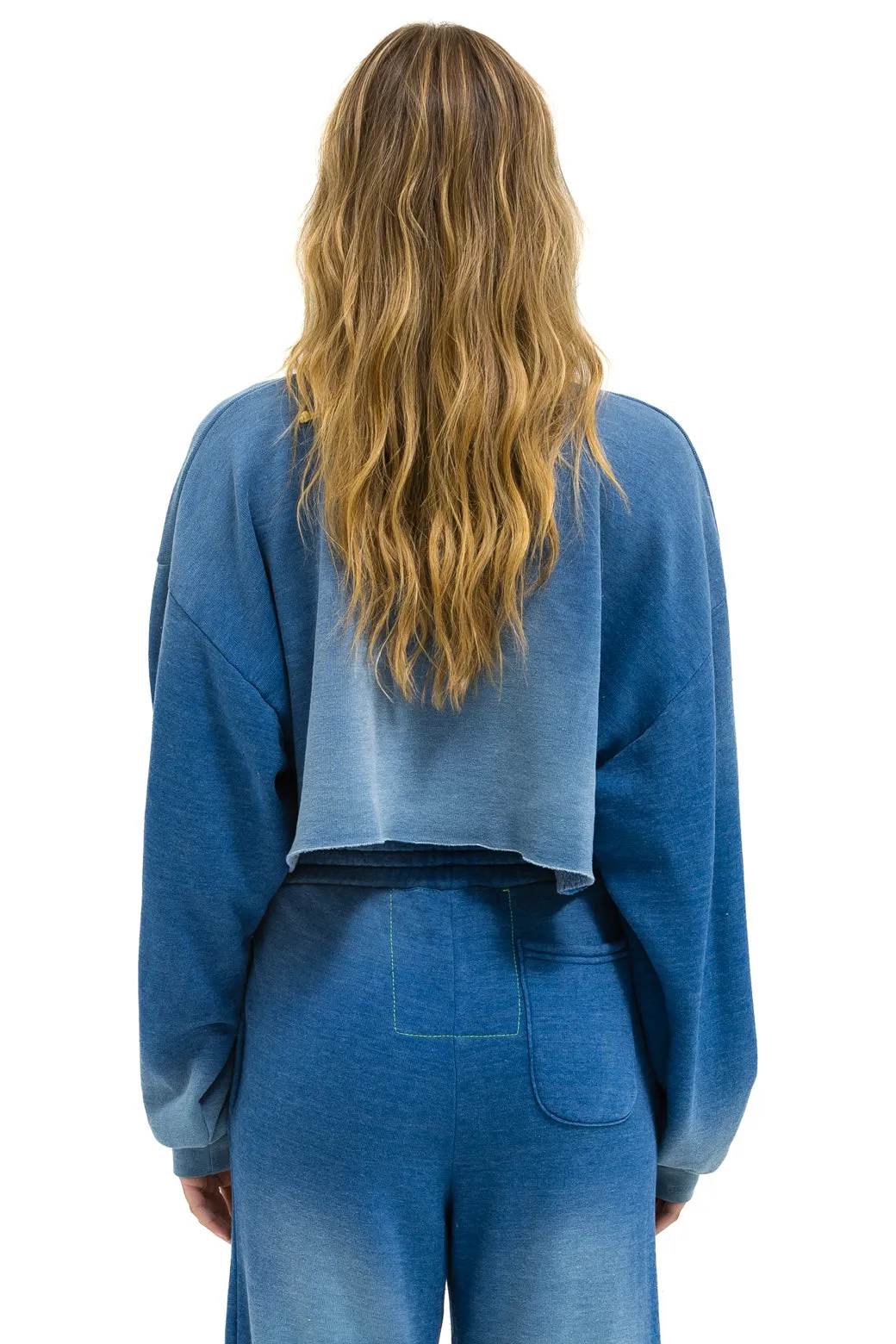 BOLT STITCH CROPPED CREW SWEATSHIRT RELAXED - FADED WATER sold by Aviator Nation product image thumbnail 4