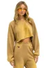 BOLT STITCH CROPPED CREW SWEATSHIRT RELAXED - FADED TAN sold by Aviator Nation