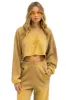 BOLT STITCH CROPPED CREW SWEATSHIRT RELAXED - FADED TAN sold by Aviator Nation