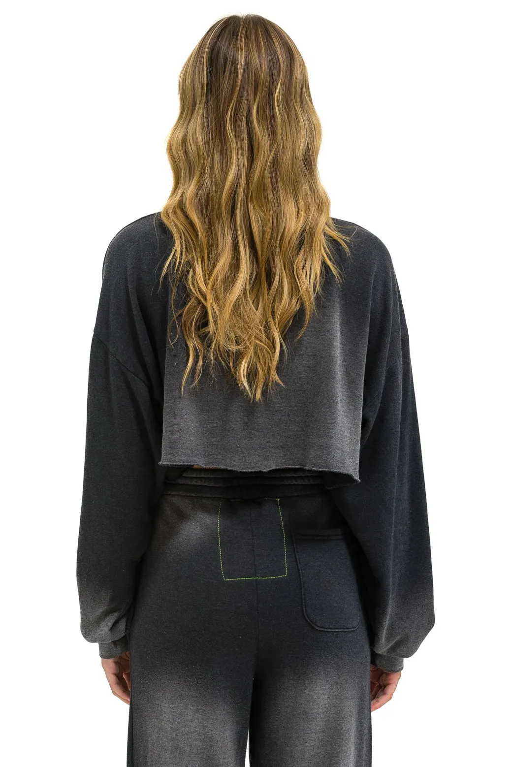 BOLT STITCH CROPPED CREW SWEATSHIRT RELAXED - FADED SMOKE sold by Aviator Nation product image thumbnail 4