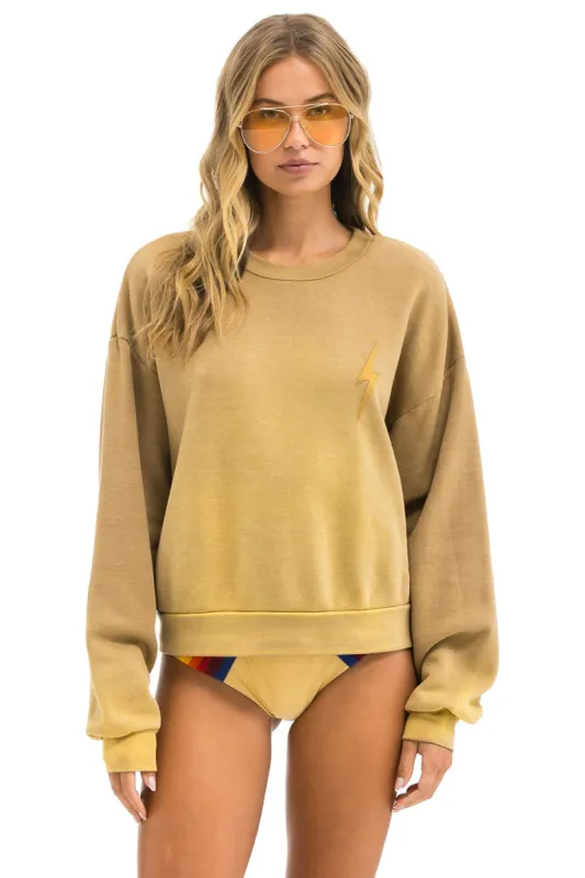BOLT STITCH 2 RELAXED CREW SWEATSHIRT - FADED TAN sold by Aviator Nation