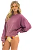 BOLT STITCH 2 RELAXED CREW SWEATSHIRT - FADED BERRY sold by Aviator Nation