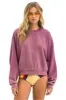 BOLT STITCH 2 RELAXED CREW SWEATSHIRT - FADED BERRY sold by Aviator Nation