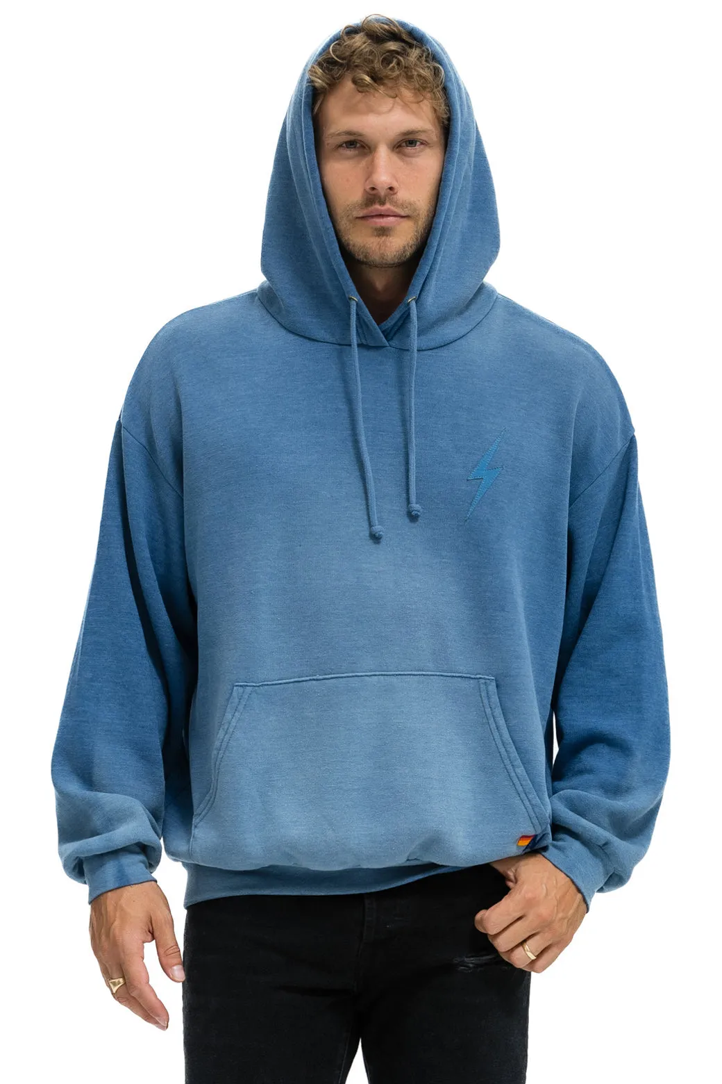 BOLT STITCH 2 RELAXED PULLOVER HOODIE - FADED WATER sold by Aviator Nation product image thumbnail 2