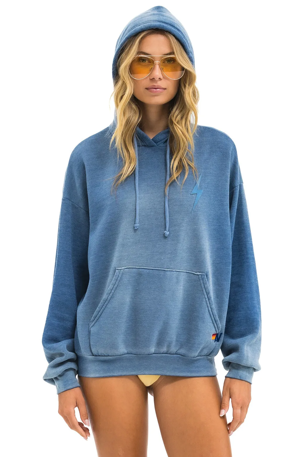 BOLT STITCH 2 RELAXED PULLOVER HOODIE - FADED WATER sold by Aviator Nation