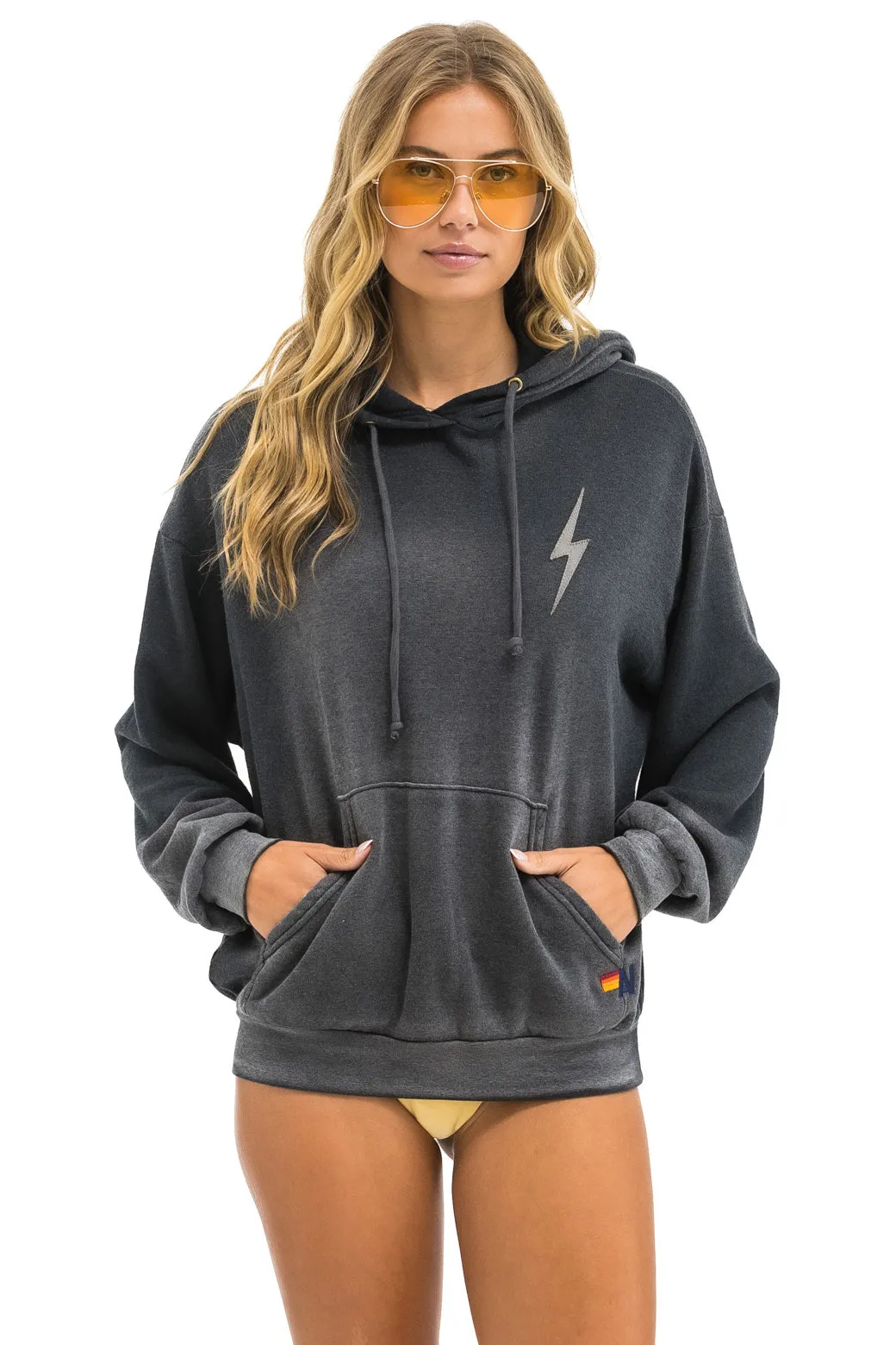 BOLT STITCH 2 RELAXED PULLOVER HOODIE - FADED SMOKE sold by Aviator Nation product image thumbnail 5