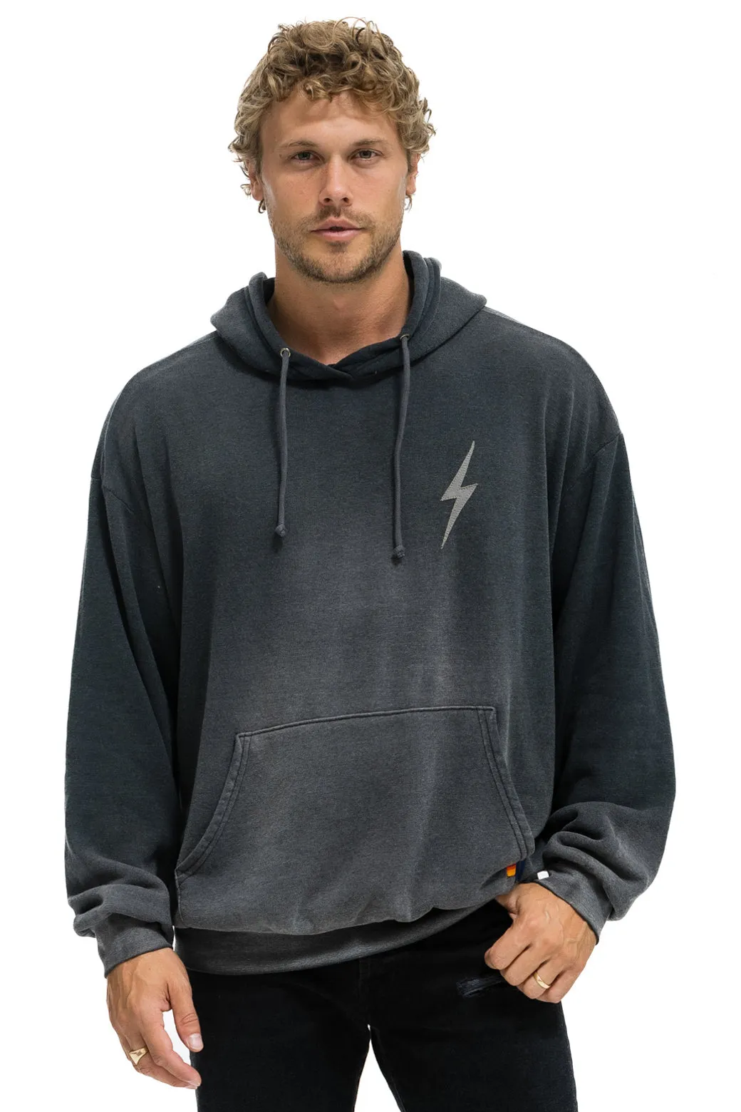 BOLT STITCH 2 RELAXED PULLOVER HOODIE - FADED SMOKE sold by Aviator Nation product image thumbnail 4