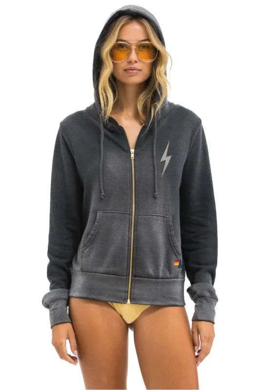 BOLT STITCH 2 ZIP HOODIE - FADED SMOKE sold by Aviator Nation