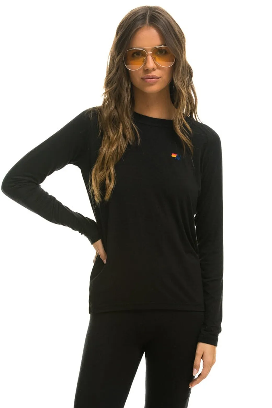 MICRO MODAL BASE LAYER TOP - BLACK sold by Aviator Nation product image thumbnail 5