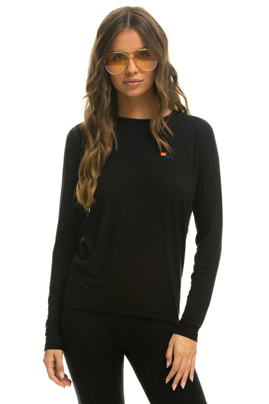 MICRO MODAL BASE LAYER TOP - BLACK sold by Aviator Nation
