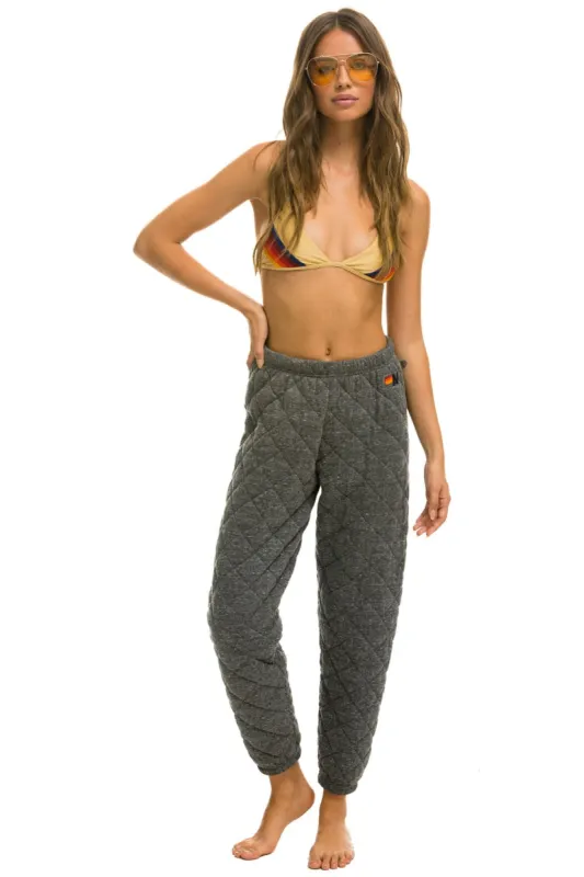 QUILTED SWEATPANTS - HEATHER GREY sold by Aviator Nation