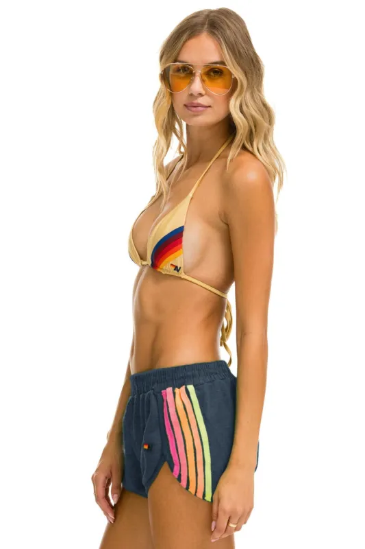 MEMBER EXCLUSIVE: 5 STRIPE JOGGER SHORTS - HEATHER NAVY // NEON sold by Aviator Nation