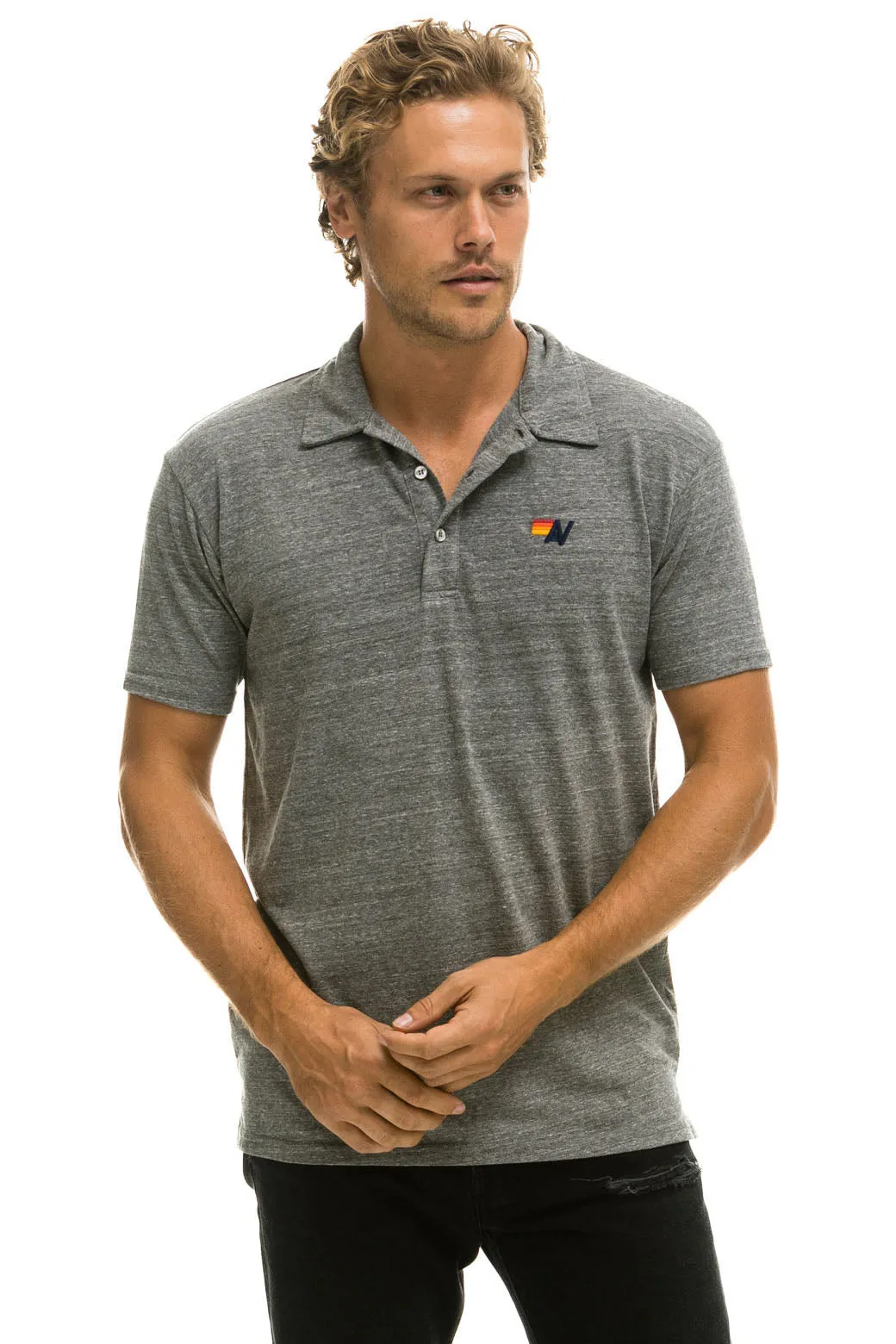 MEMBER EXCLUSIVE: AVIATOR NATION POLO - HEATHER GREY sold by Aviator Nation product image thumbnail 3