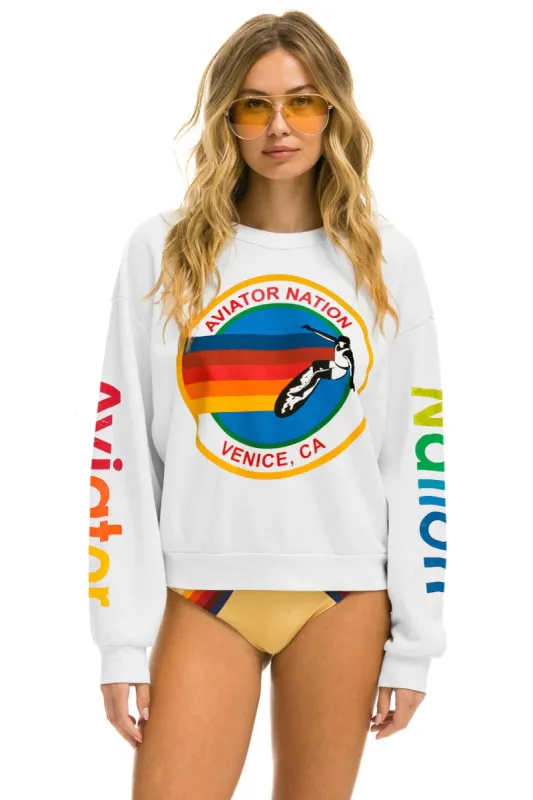 MEMBER EXCLUSIVE: AVIATOR NATION RELAXED CREW SWEATSHIRT - WHITE sold by Aviator Nation