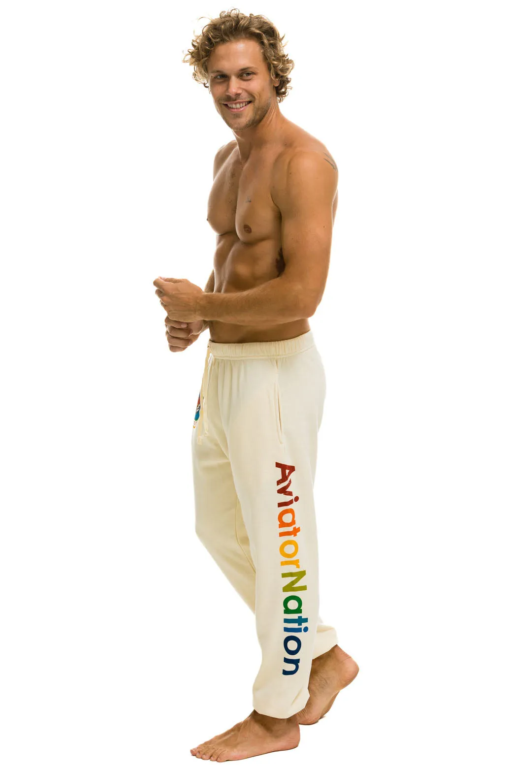 MEMBER EXCLUSIVE: AVIATOR NATION SWEATPANTS - VINTAGE WHITE sold by Aviator Nation product image thumbnail 4