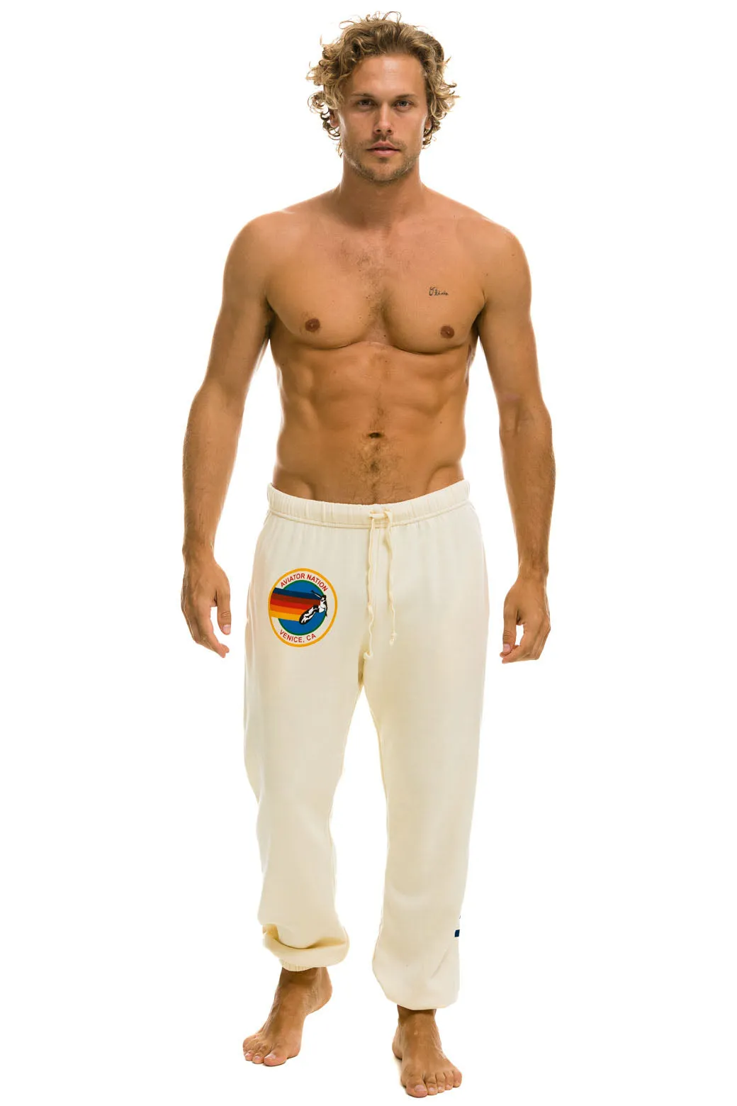MEMBER EXCLUSIVE: AVIATOR NATION SWEATPANTS - VINTAGE WHITE sold by Aviator Nation