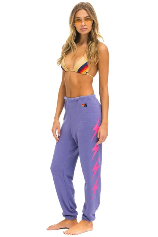 MEMBER EXCLUSIVE: BOLT 4 SWEATPANTS - LAVENDER // NEON PINK sold by Aviator Nation