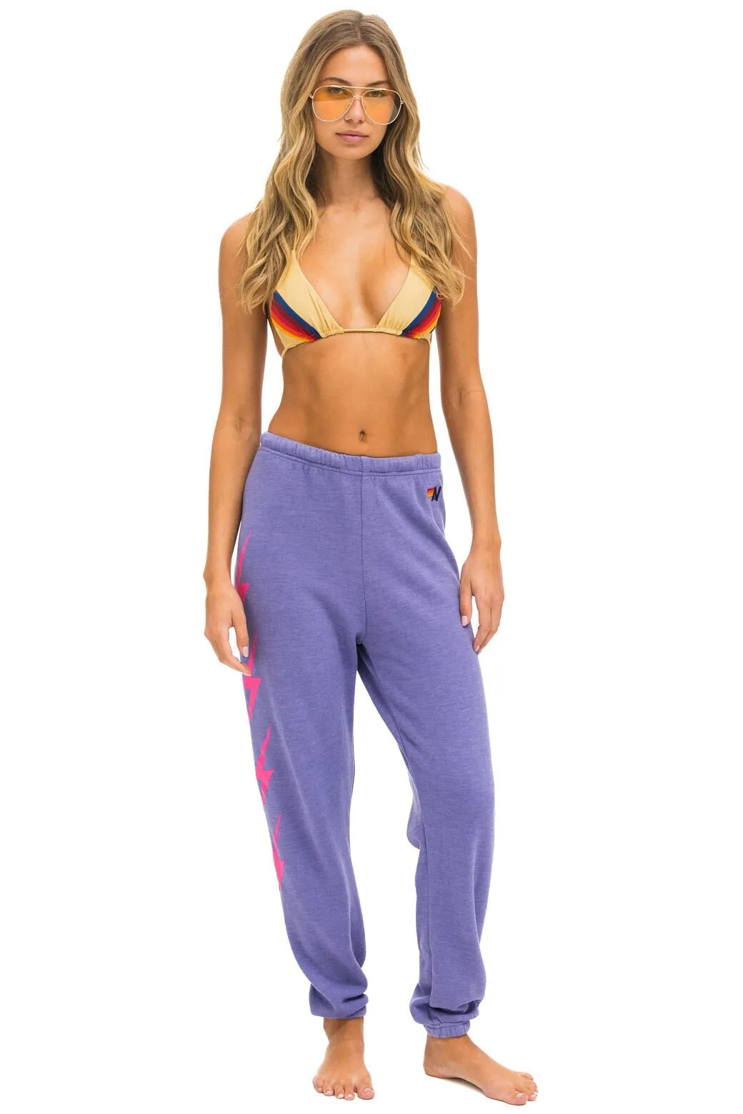 MEMBER EXCLUSIVE: BOLT 4 SWEATPANTS - LAVENDER // NEON PINK sold by Aviator Nation product image thumbnail 2