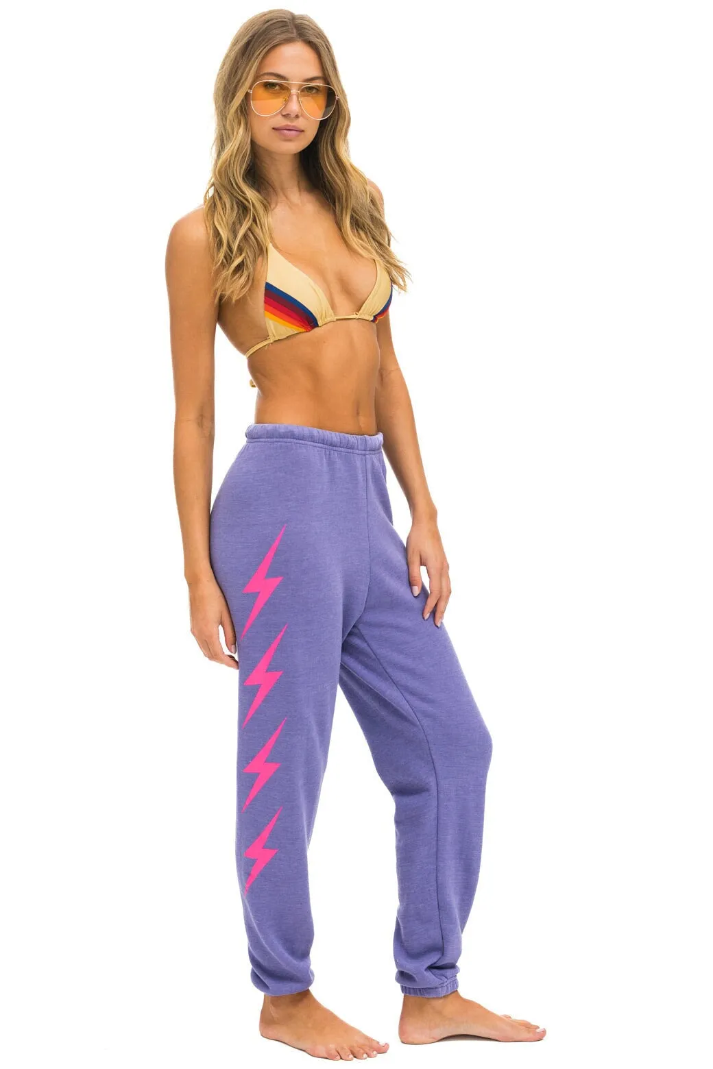 MEMBER EXCLUSIVE: BOLT 4 SWEATPANTS - LAVENDER // NEON PINK sold by Aviator Nation product image thumbnail 3