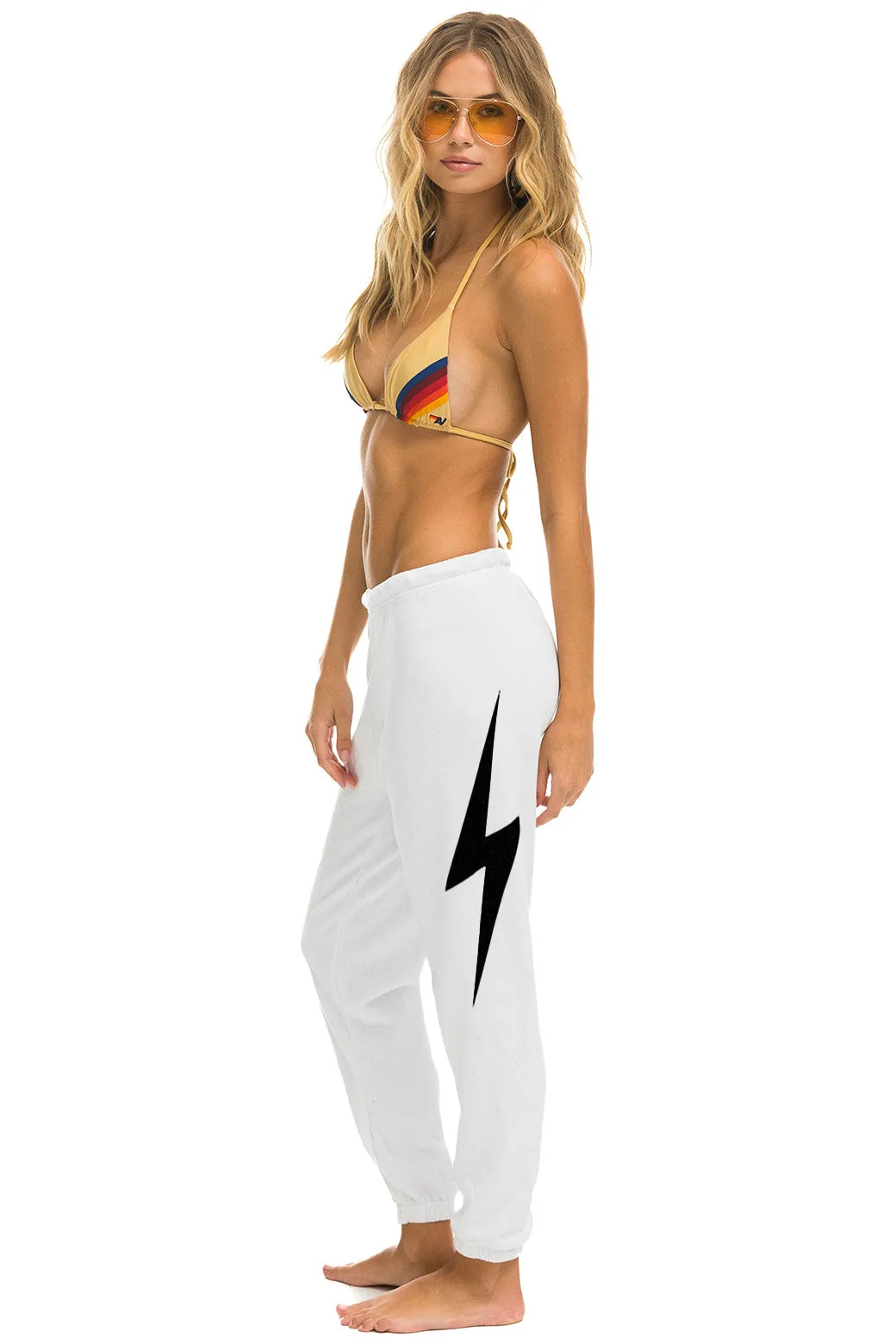 MEMBER EXCLUSIVE: BOLT SWEATPANTS - WHITE sold by Aviator Nation