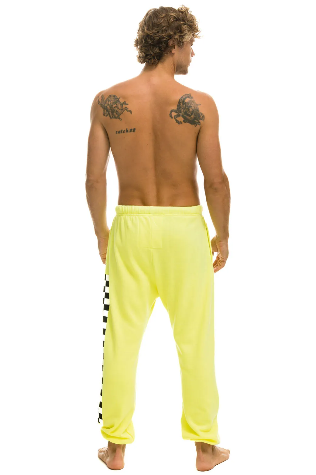MEMBER EXCLUSIVE: CHECK LEG SWEATPANTS - NEON YELLOW sold by Aviator Nation product image thumbnail 4