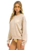 MEMBER EXCLUSIVE: GLITTER HEART RELAXED CREW SWEATSHIRT - SAND // GOLD sold by Aviator Nation