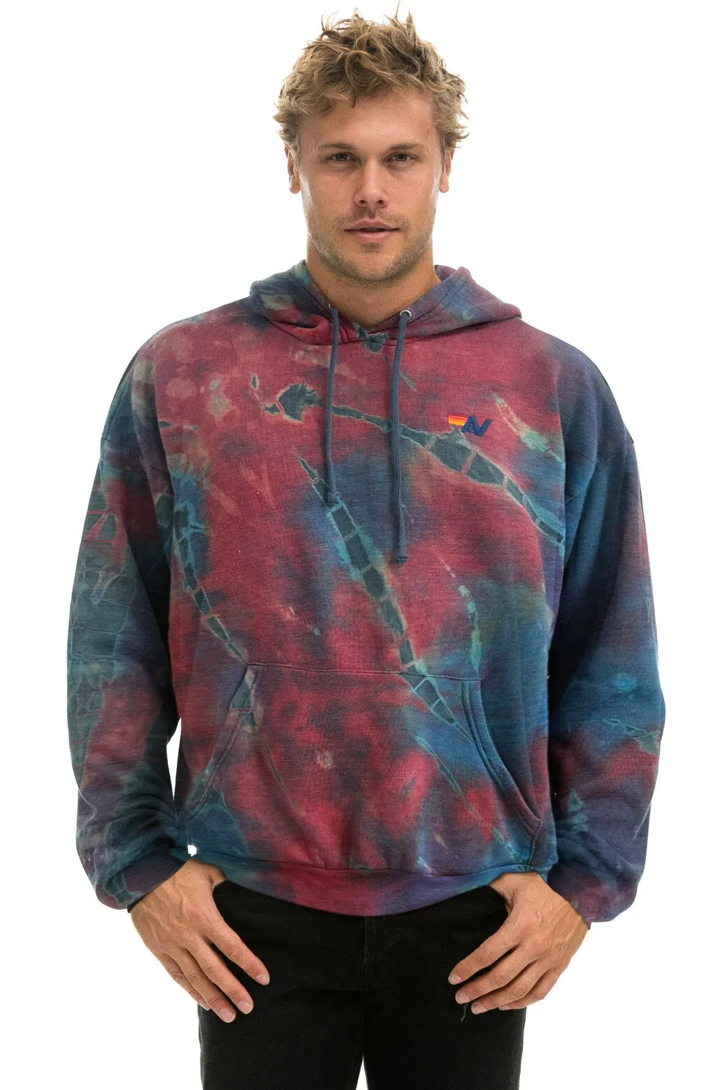 MEMBER EXCLUSIVE: HAND DYED PULLOVER HOODIE RELAXED - TIE DYE MULTI sold by Aviator Nation product image thumbnail 2