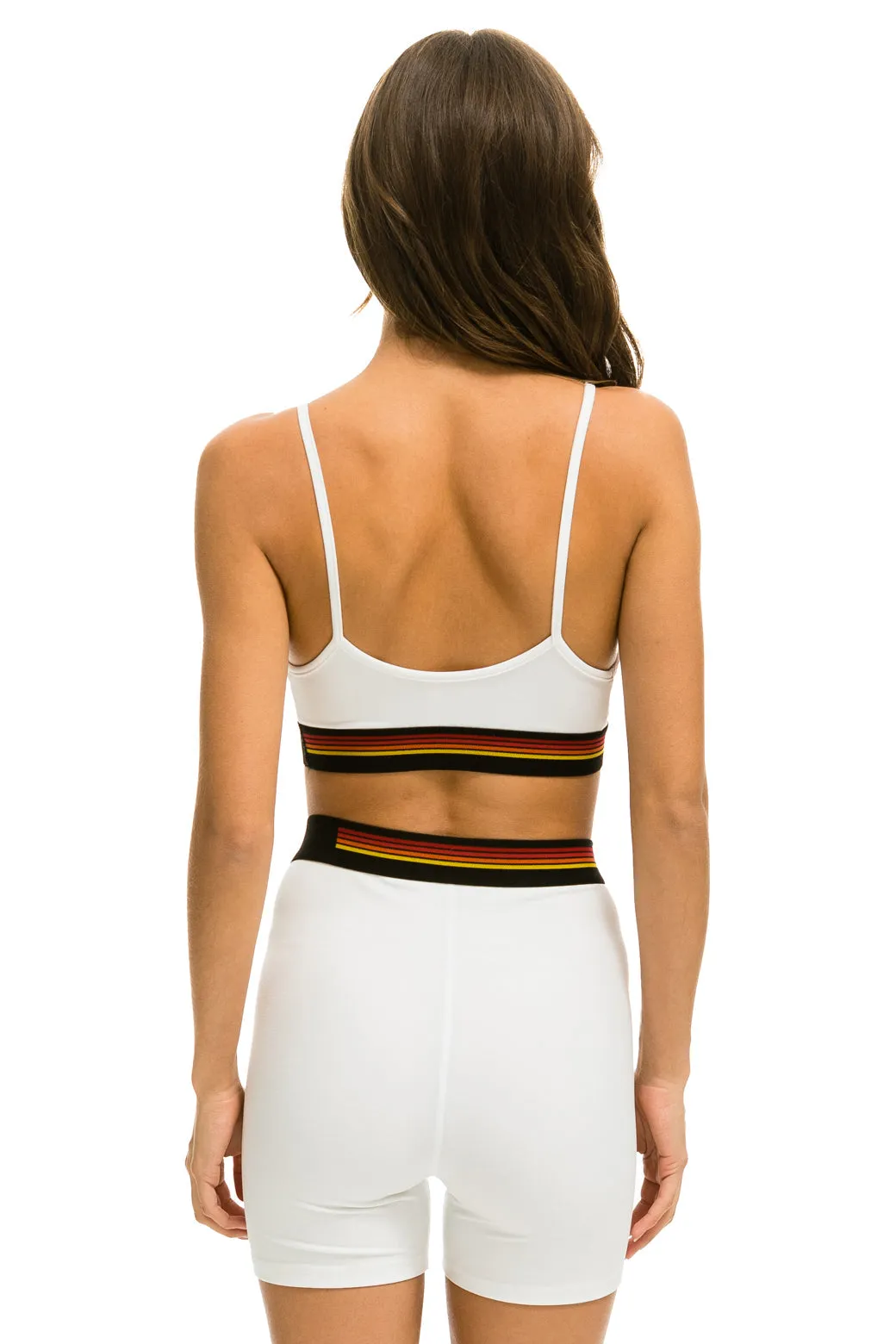 MEMBER EXCLUSIVE: LOGO 4 INCH HI-RISE BIKER SHORT - WHITE sold by Aviator Nation product image thumbnail 4