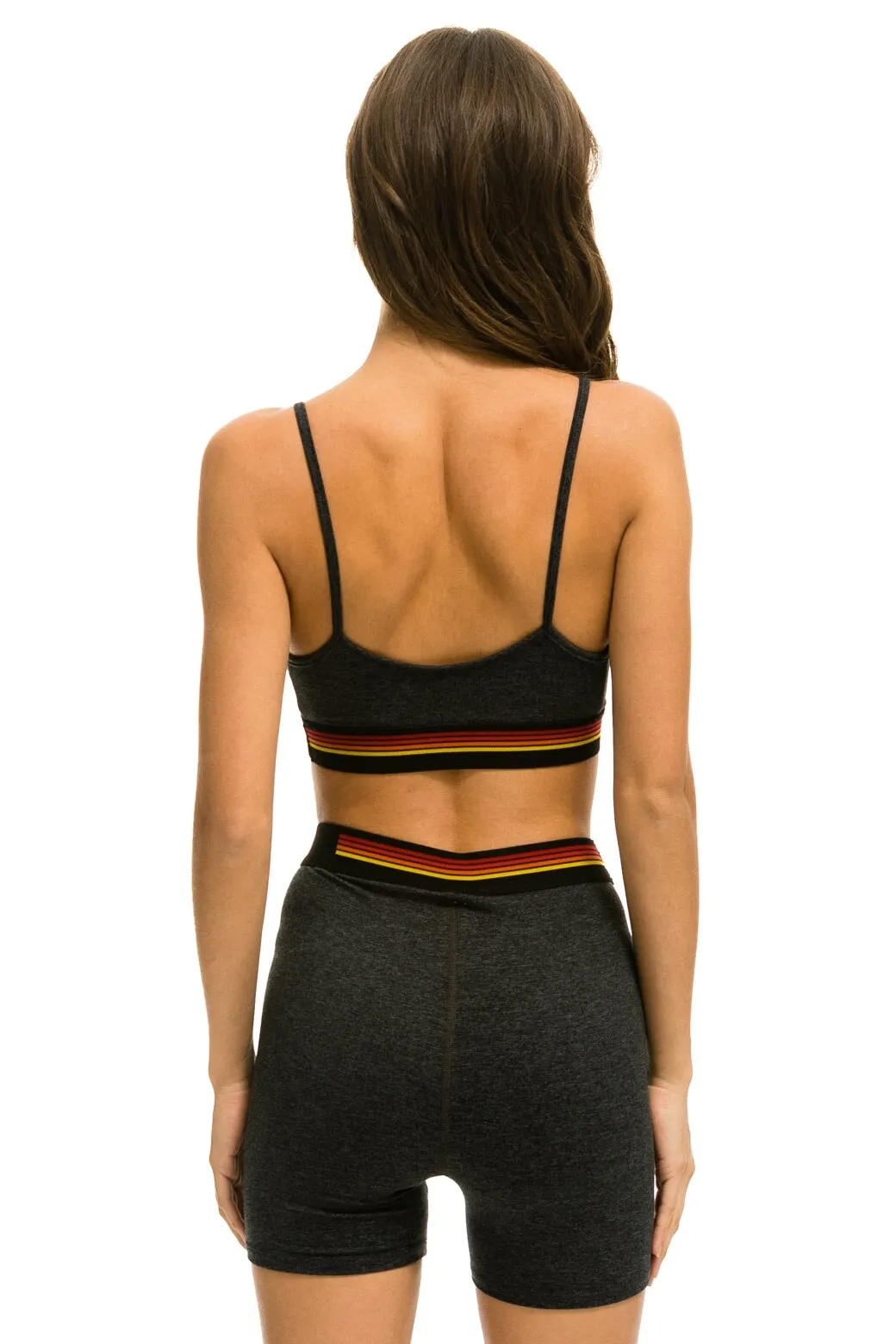 MEMBER EXCLUSIVE: LOGO 4 INCH HI-RISE BIKER SHORT - CHARCOAL sold by Aviator Nation product image thumbnail 3