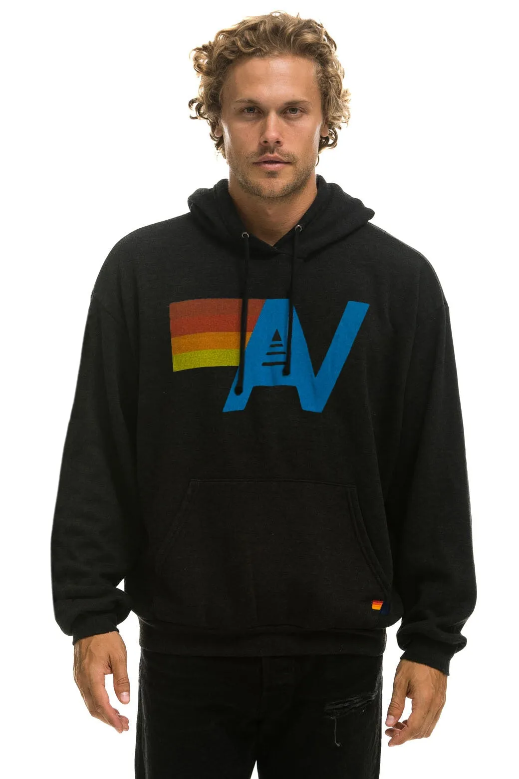 MEMBER EXCLUSIVE: LOGO PULLOVER RELAXED HOODIE - BLACK sold by Aviator Nation product image thumbnail 2