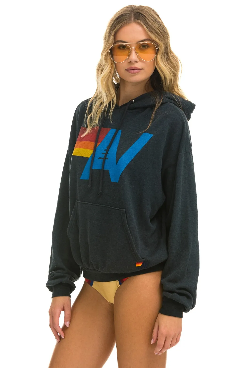 MEMBER EXCLUSIVE: LOGO PULLOVER RELAXED HOODIE - CHARCOAL sold by Aviator Nation product image thumbnail 5