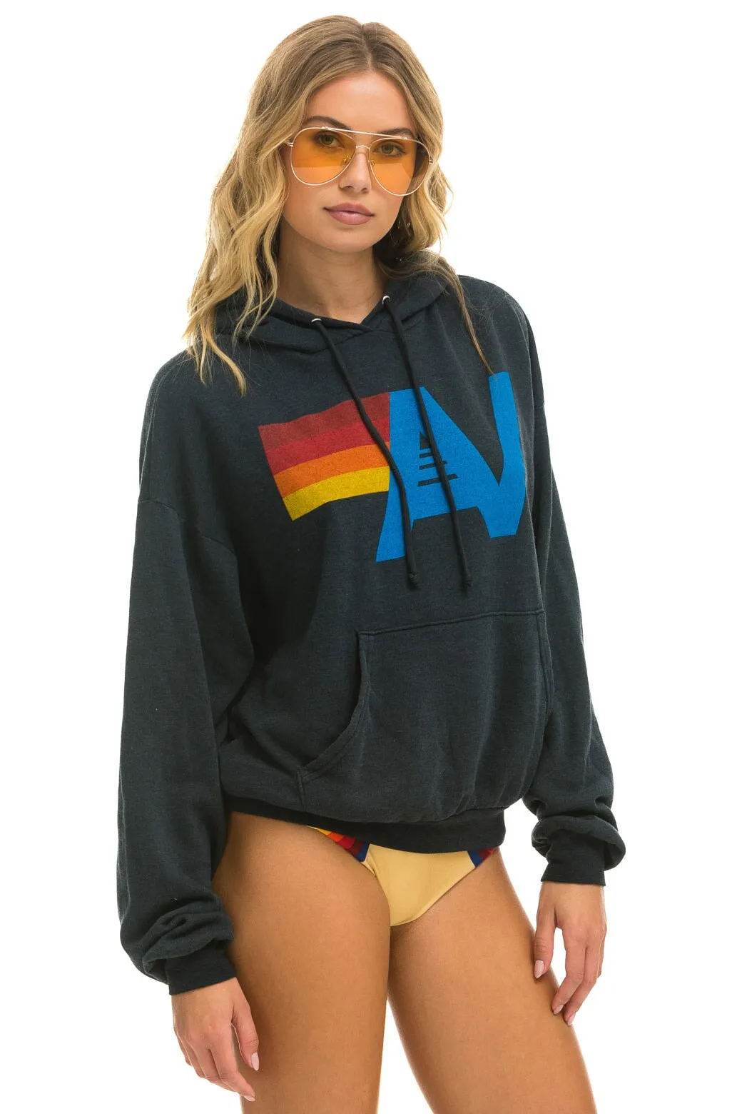 MEMBER EXCLUSIVE: LOGO PULLOVER RELAXED HOODIE - CHARCOAL sold by Aviator Nation product image thumbnail 3