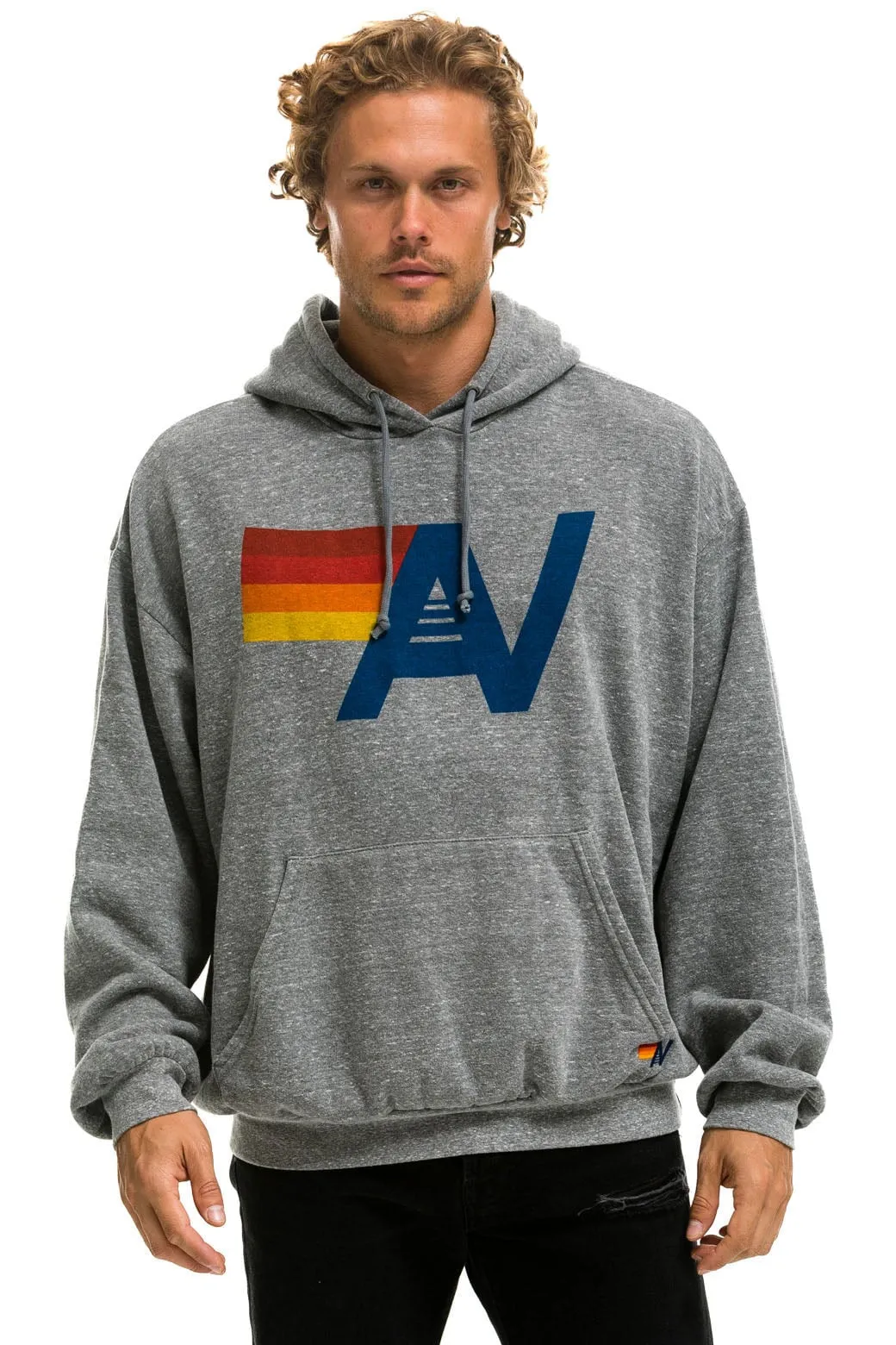 MEMBER EXCLUSIVE: LOGO PULLOVER RELAXED HOODIE - HEATHER GREY sold by Aviator Nation product image thumbnail 2