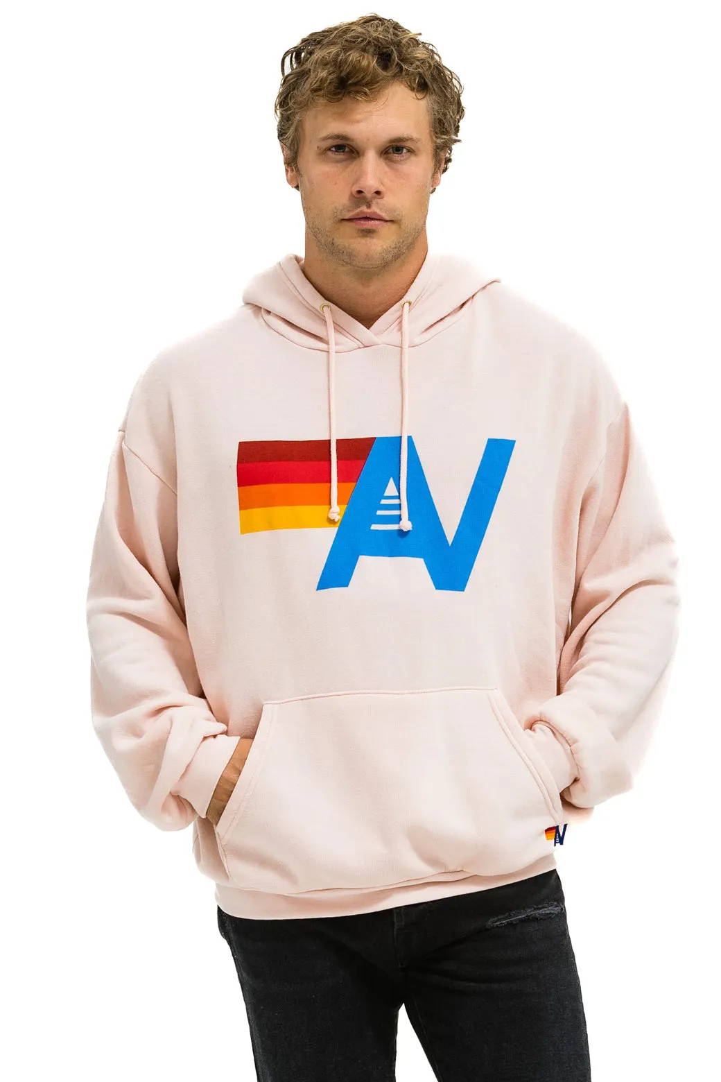 MEMBER EXCLUSIVE: LOGO PULLOVER RELAXED HOODIE - LIGHT PINK sold by Aviator Nation product image thumbnail 2