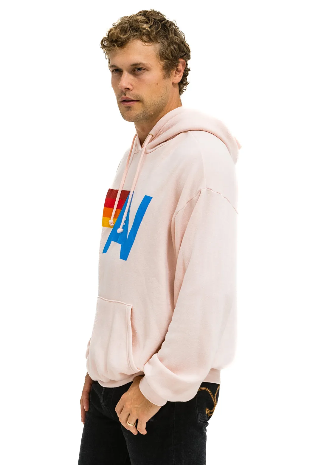 MEMBER EXCLUSIVE: LOGO PULLOVER RELAXED HOODIE - LIGHT PINK sold by Aviator Nation product image thumbnail 4