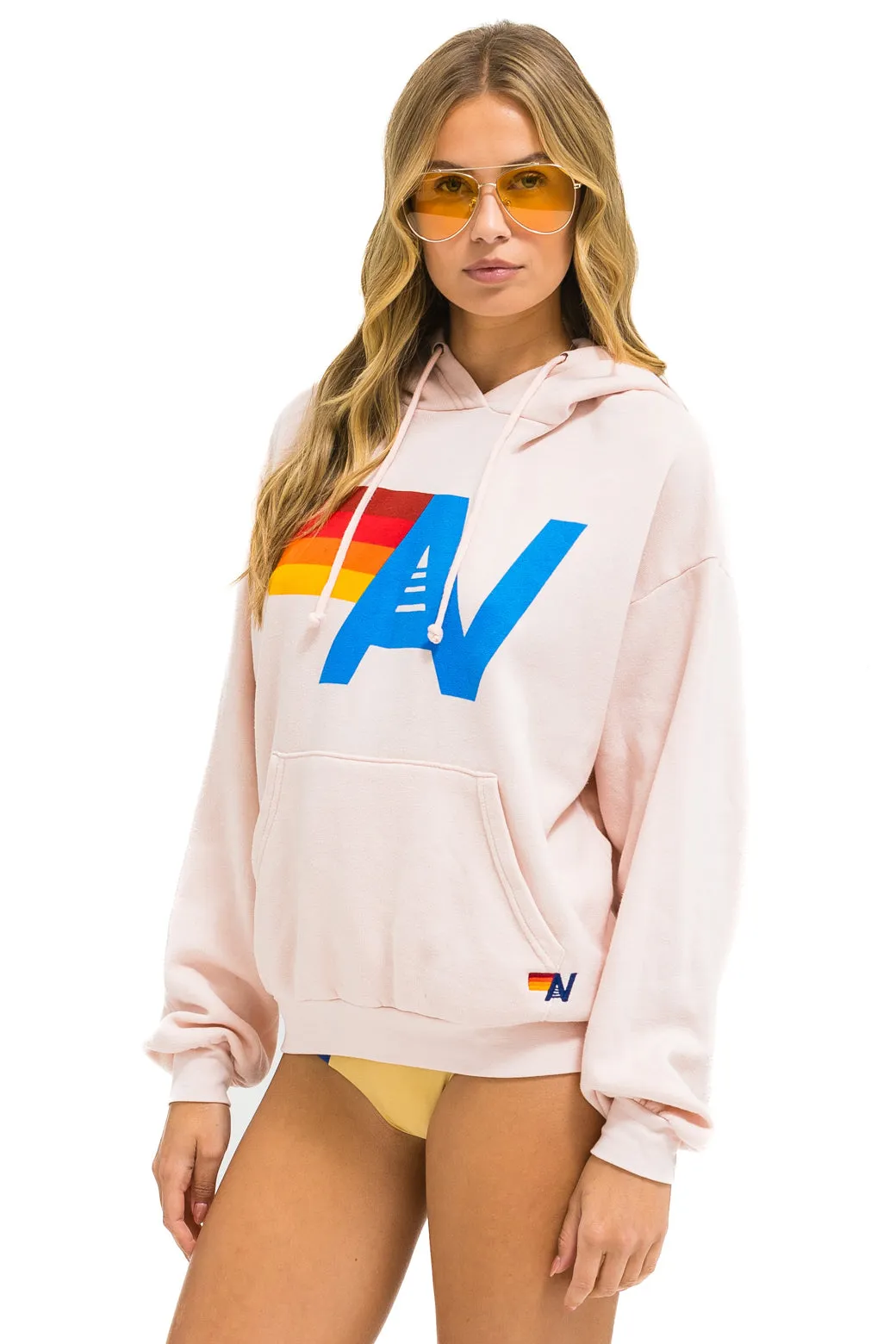 MEMBER EXCLUSIVE: LOGO PULLOVER RELAXED HOODIE - LIGHT PINK sold by Aviator Nation product image thumbnail 5