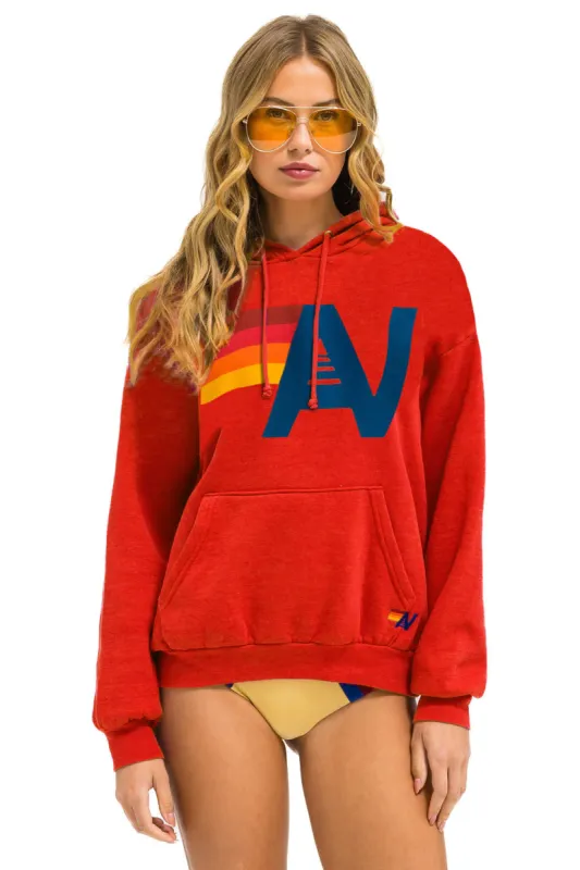 MEMBER EXCLUSIVE: LOGO PULLOVER RELAXED HOODIE - NEON RED sold by Aviator Nation