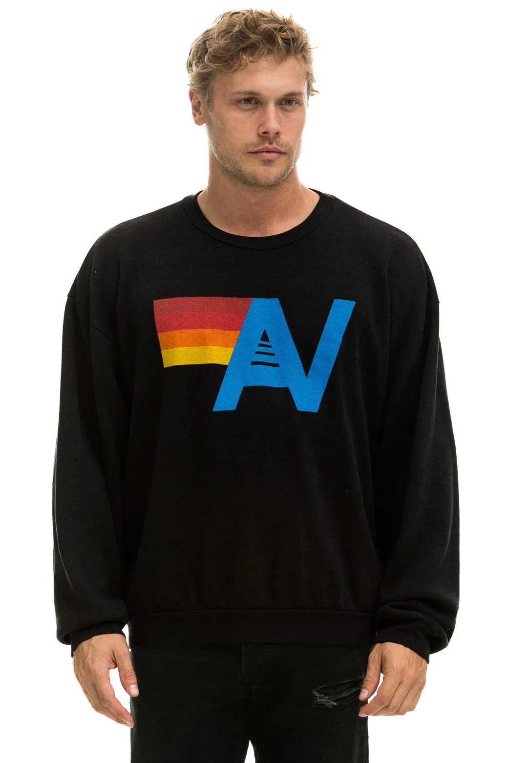 MEMBER EXCLUSIVE: LOGO RELAXED CREW SWEATSHIRT - BLACK sold by Aviator Nation product image thumbnail 2