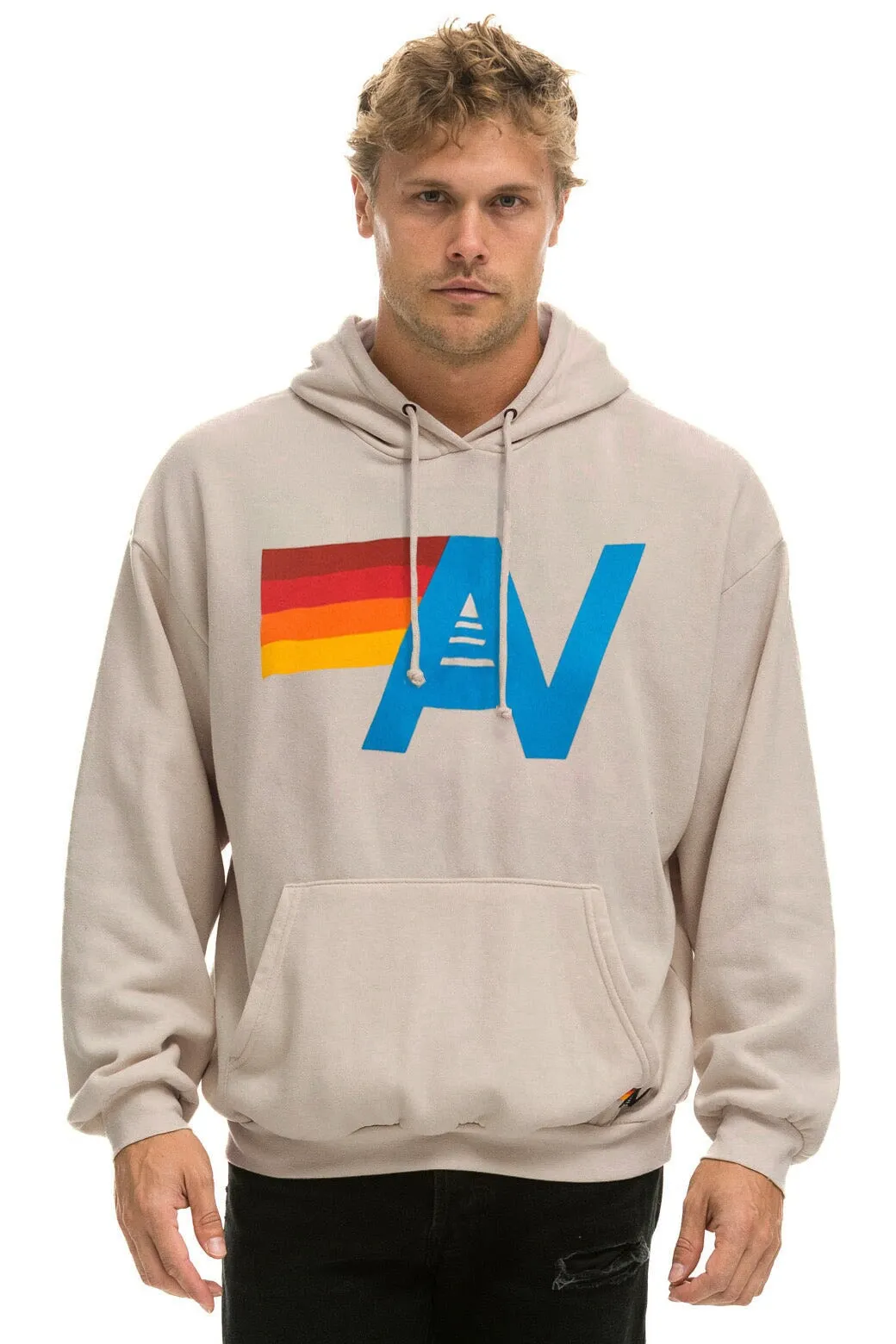 MEMBER EXCLUSIVE: LOGO PULLOVER RELAXED HOODIE - SAND sold by Aviator Nation product image thumbnail 2