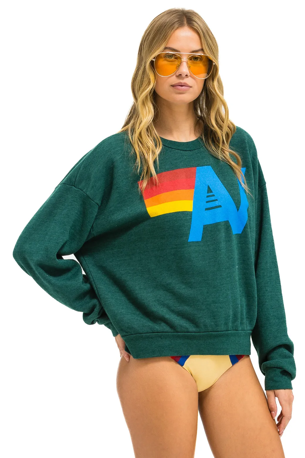 MEMBER EXCLUSIVE: LOGO RELAXED CREW SWEATSHIRT - FOREST sold by Aviator Nation product image thumbnail 5