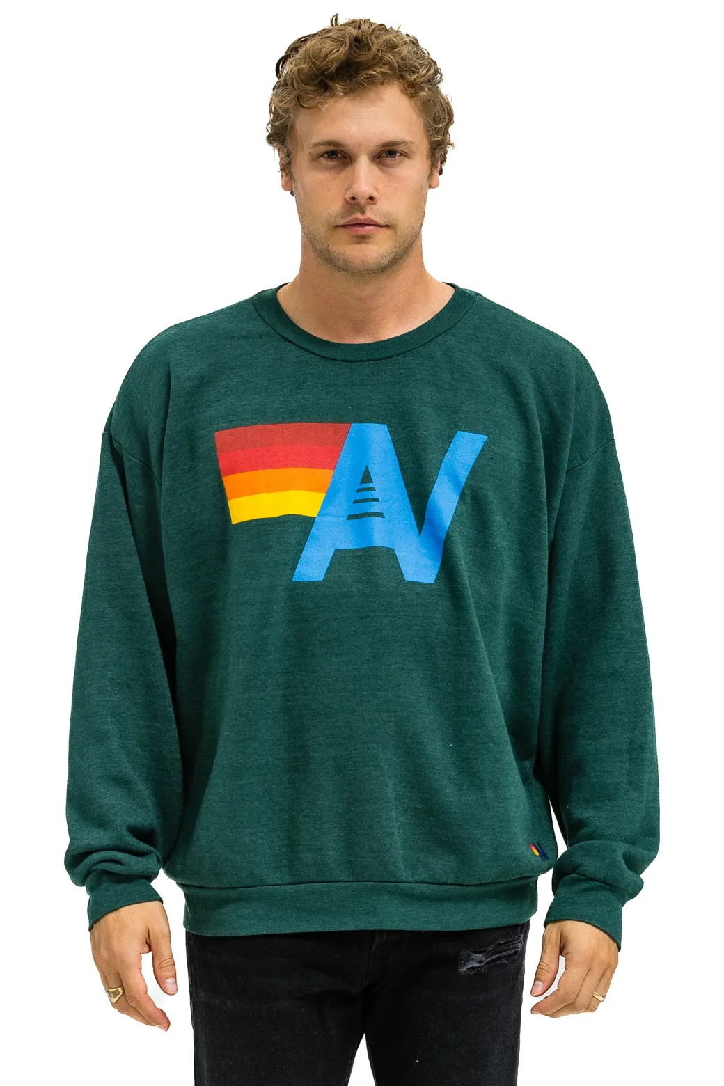 MEMBER EXCLUSIVE: LOGO RELAXED CREW SWEATSHIRT - FOREST sold by Aviator Nation product image thumbnail 2