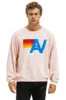 MEMBER EXCLUSIVE: LOGO RELAXED CREW SWEATSHIRT - LIGHT PINK sold by Aviator Nation