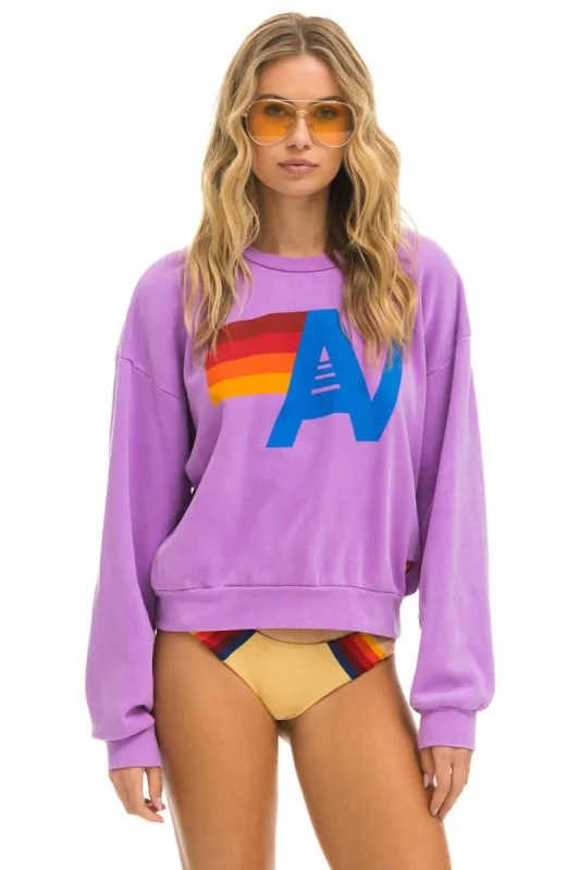 MEMBER EXCLUSIVE: LOGO RELAXED CREW SWEATSHIRT - NEON PURPLE sold by Aviator Nation
