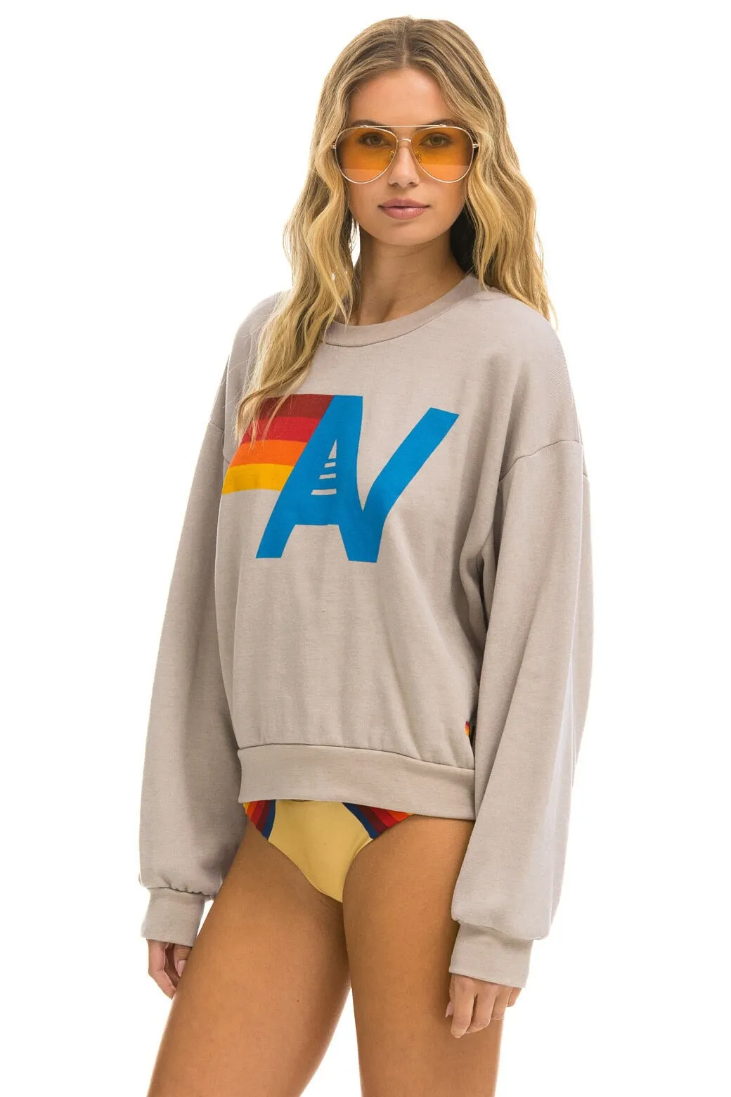 MEMBER EXCLUSIVE: LOGO RELAXED CREW SWEATSHIRT - SAND sold by Aviator Nation product image thumbnail 2
