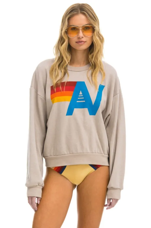 MEMBER EXCLUSIVE: LOGO RELAXED CREW SWEATSHIRT - SAND sold by Aviator Nation