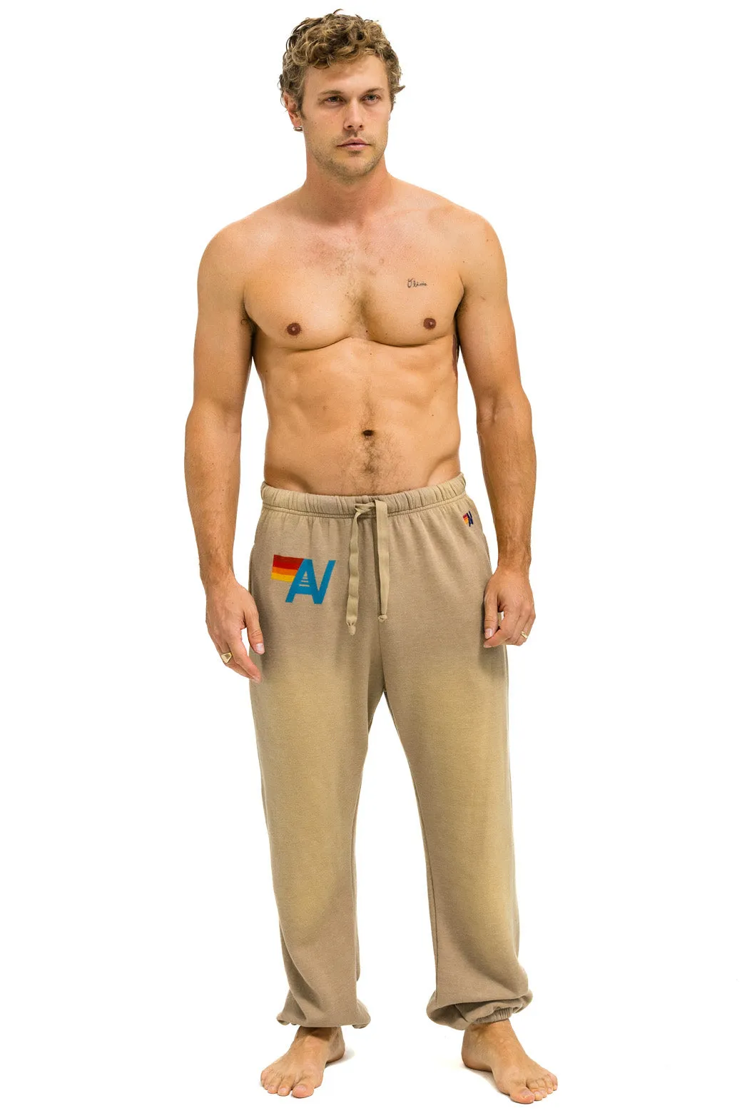 VINTAGE LOGO SWEATPANTS - FADED TAN sold by Aviator Nation