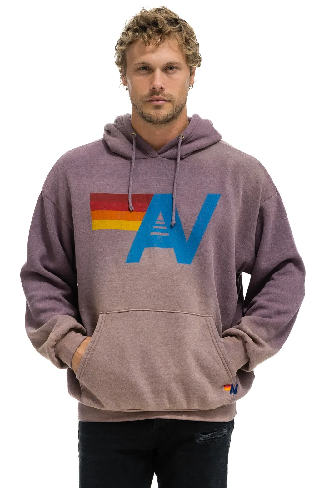 VINTAGE LOGO RELAXED PULLOVER HOODIE - FADED MOCHA sold by Aviator Nation product image thumbnail 4